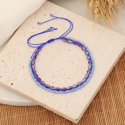 Simple Style Round Artificial Crystal Seed Bead Wholesale Bracelets