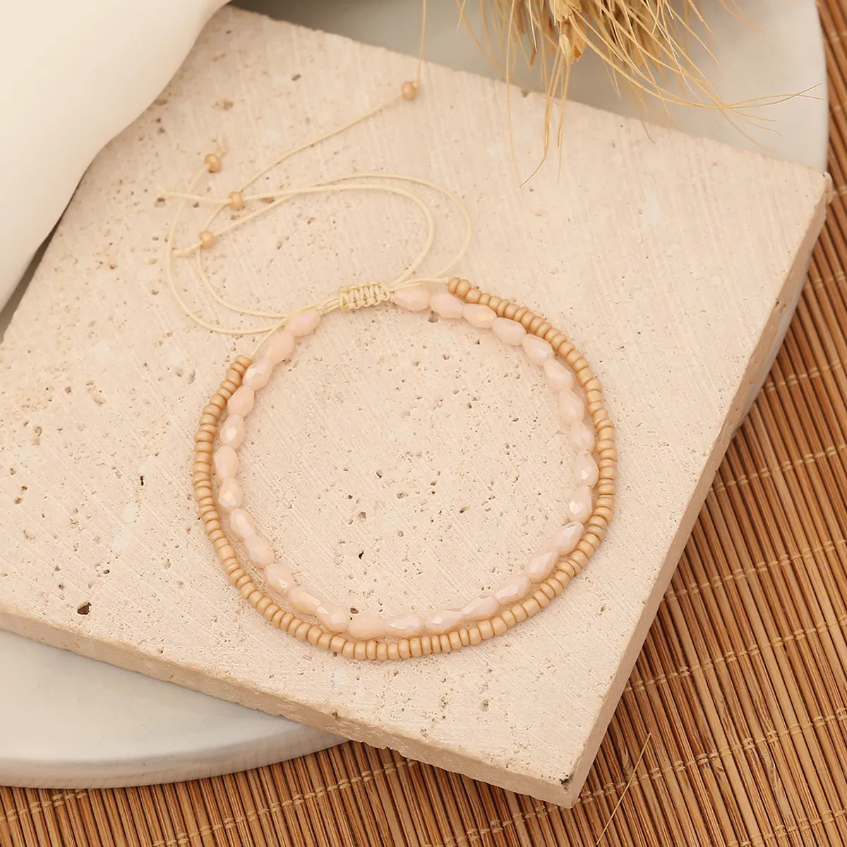 Simple Style Round Artificial Crystal Seed Bead Wholesale Bracelets