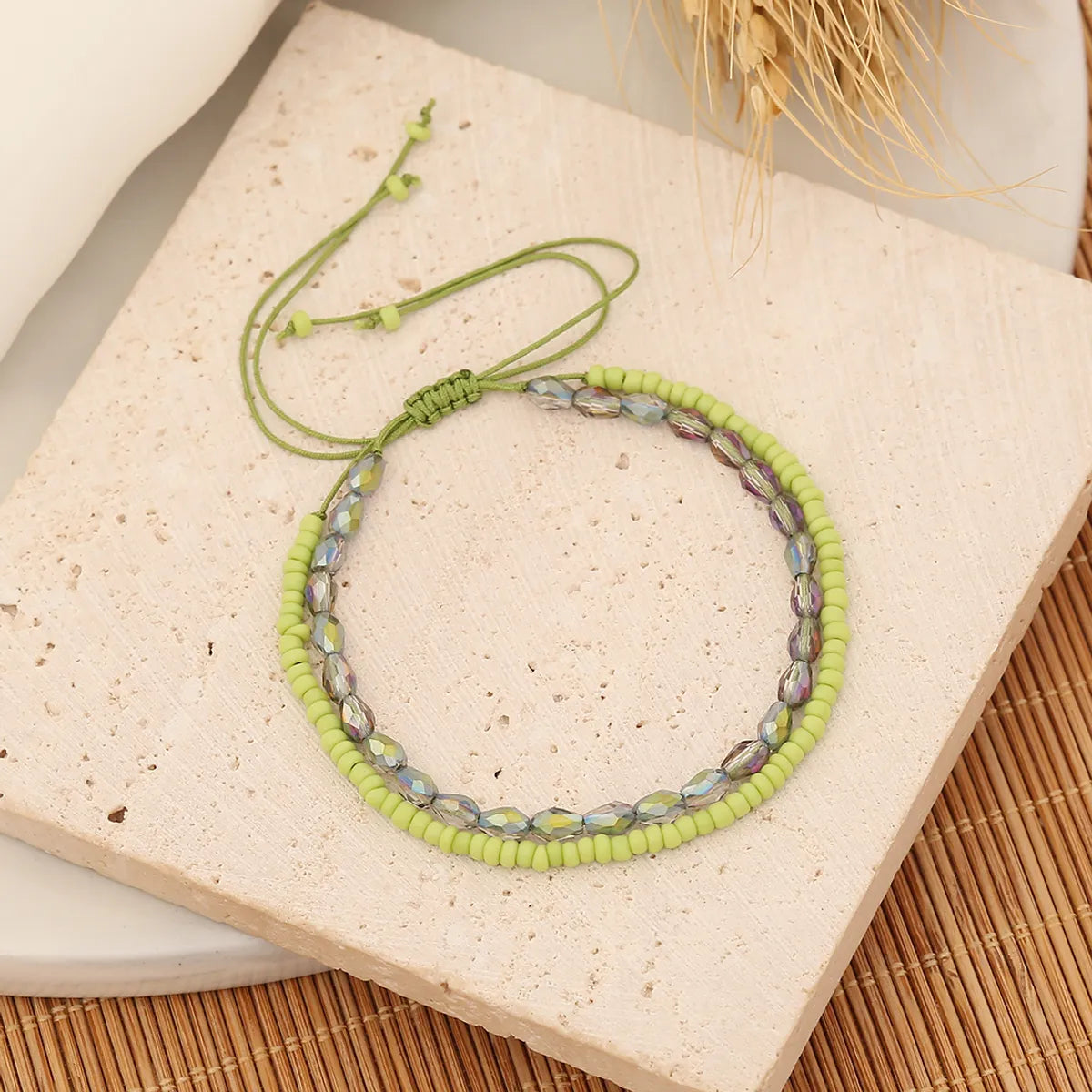 Simple Style Round Artificial Crystal Seed Bead Wholesale Bracelets