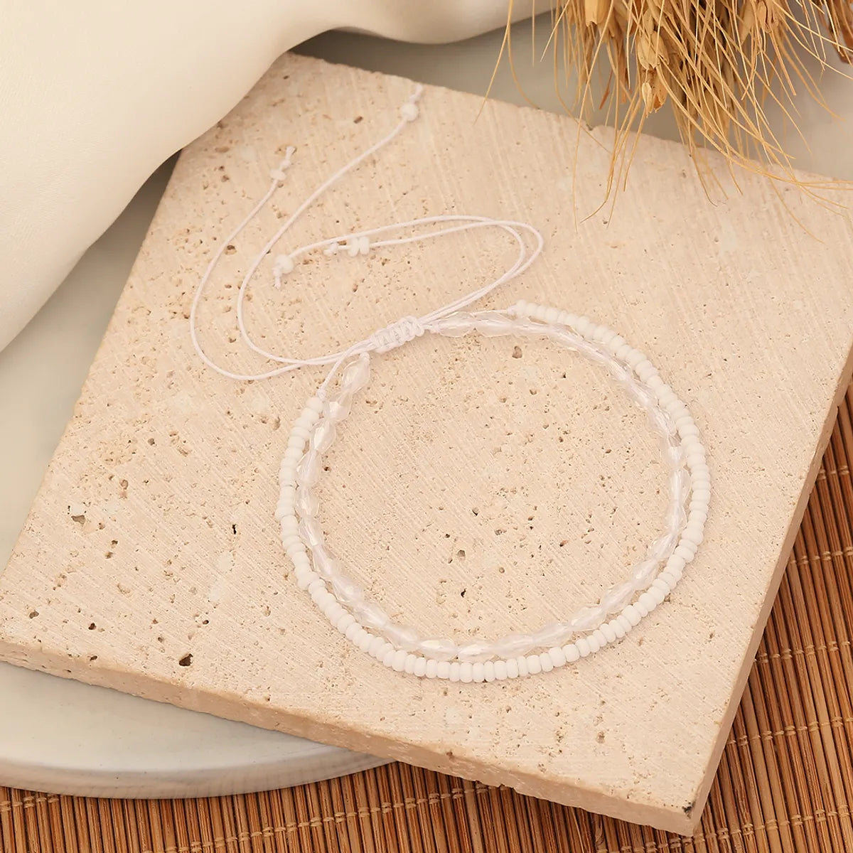 Simple Style Round Artificial Crystal Seed Bead Wholesale Bracelets