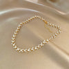 Simple Style Round Artificial Pearl Alloy Inlay Rhinestones Women'S Pendant Necklace