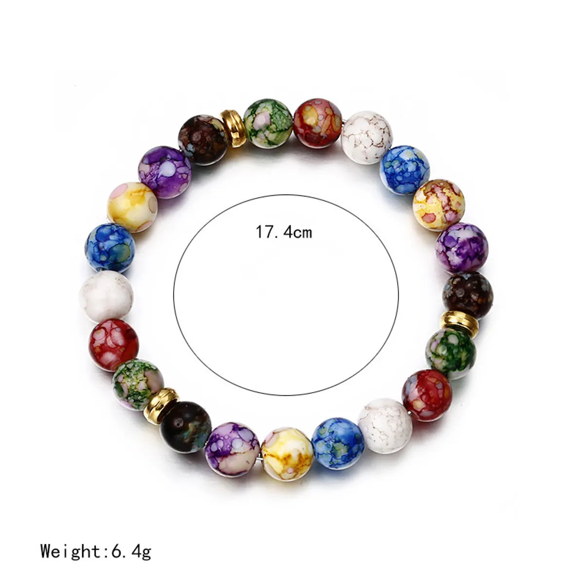 Simple Style Round Arylic Beaded Plating Unisex Bracelets