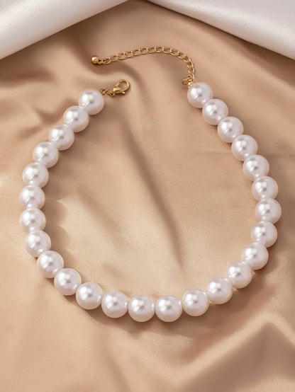 Simple Style Round Beaded Alloy Women'S Necklace