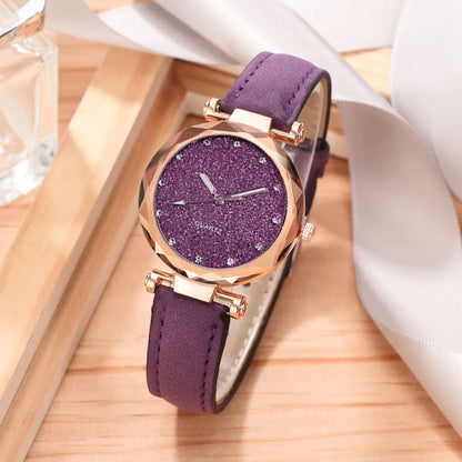 Simple Style Round Buckle Quartz Women'S Watches