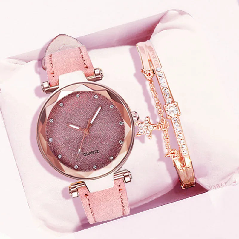 Simple Style Round Buckle Quartz Women'S Watches