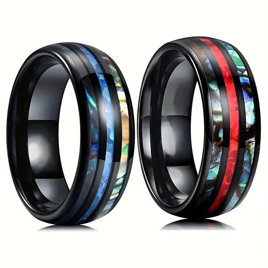 Simple Style Round Color Block Stainless Steel Unisex Rings