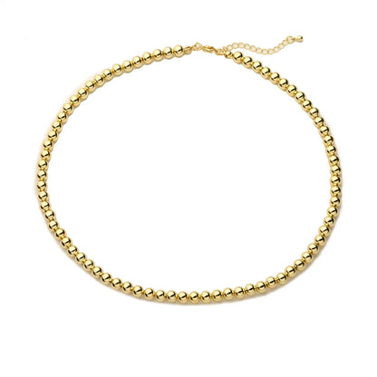 Simple Style Round Copper Gold Plated Necklace In Bulk