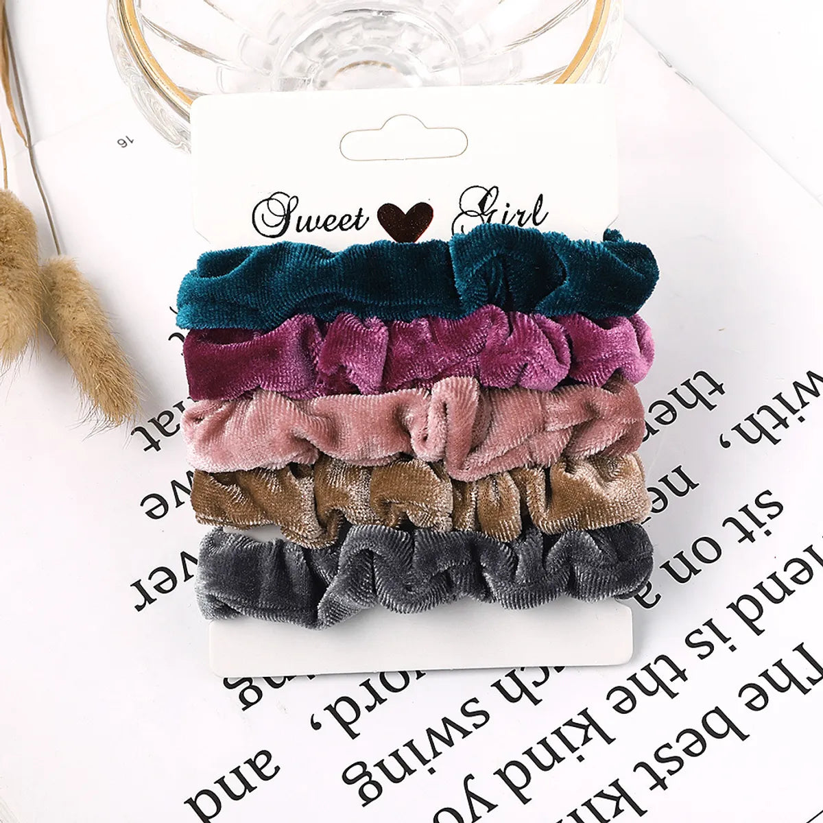 Women'S Simple Style Round Dots Solid Color Leopard Cloth Pleated Hair Tie