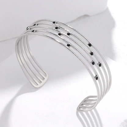 Simple Style Round Dots Stainless Steel Enamel Plating Bangle 1 Piece