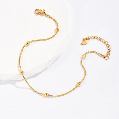 Simple Style Round Dots 201 Stainless Steel Plating 18K Gold Plated Unisex Anklet