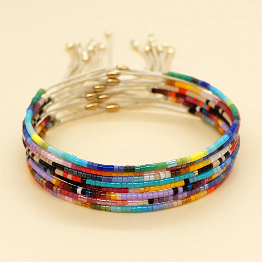 Simple Style Round Glass Wholesale Bracelets