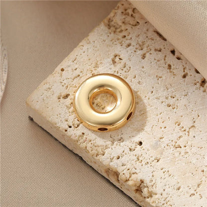 Simple Style Round Heart Shape Flower Copper Plating Inlay Shell Charms Jewelry Accessories