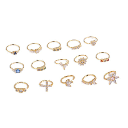 Simple Style Round Heart Shape Flower Metal Plating Inlay Zircon Nose Ring 1 Piece