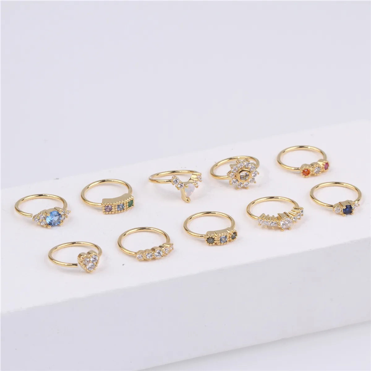 Simple Style Round Heart Shape Flower Metal Plating Inlay Zircon Nose Ring 1 Piece