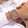 Simple Style Round Horseshoe Buckle Quartz Women'S Watches