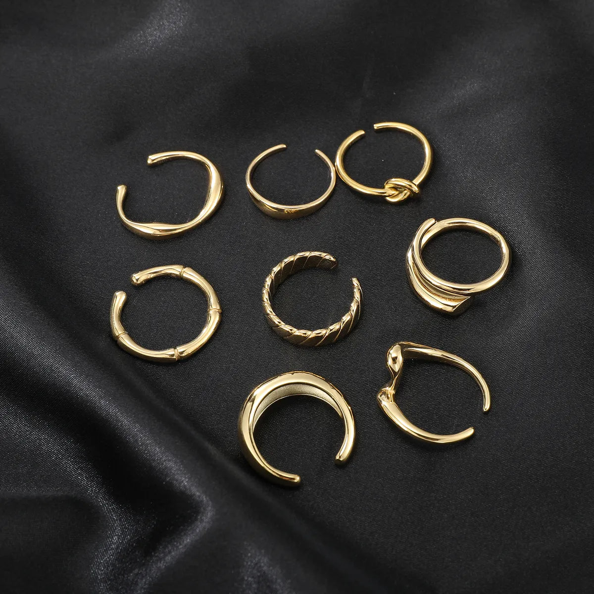 Simple Style Round Knot Stainless Steel Plating 18k Gold Plated Open Rings