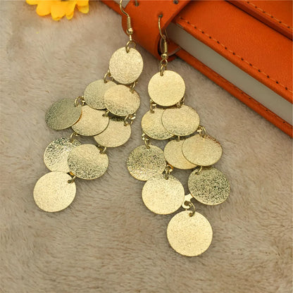 Simple Style Round Metal Patchwork Women'S Drop Earrings