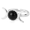 Simple Style Round Moon Natural Stone Crystal Inlay Natural Stone Crystal Women'S Open Rings