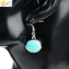 Simple Style Round Natural Stone And Copper Accessories Women's Earrings