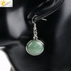 Simple Style Round Natural Stone And Copper Accessories Women's Earrings