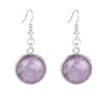 Simple Style Round Natural Stone And Copper Accessories Women's Earrings