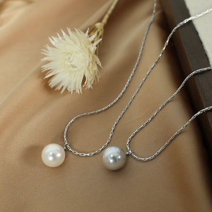 Simple Style Round Pearl Glass Bead Titanium Steel Plating 18k Gold Plated Necklace