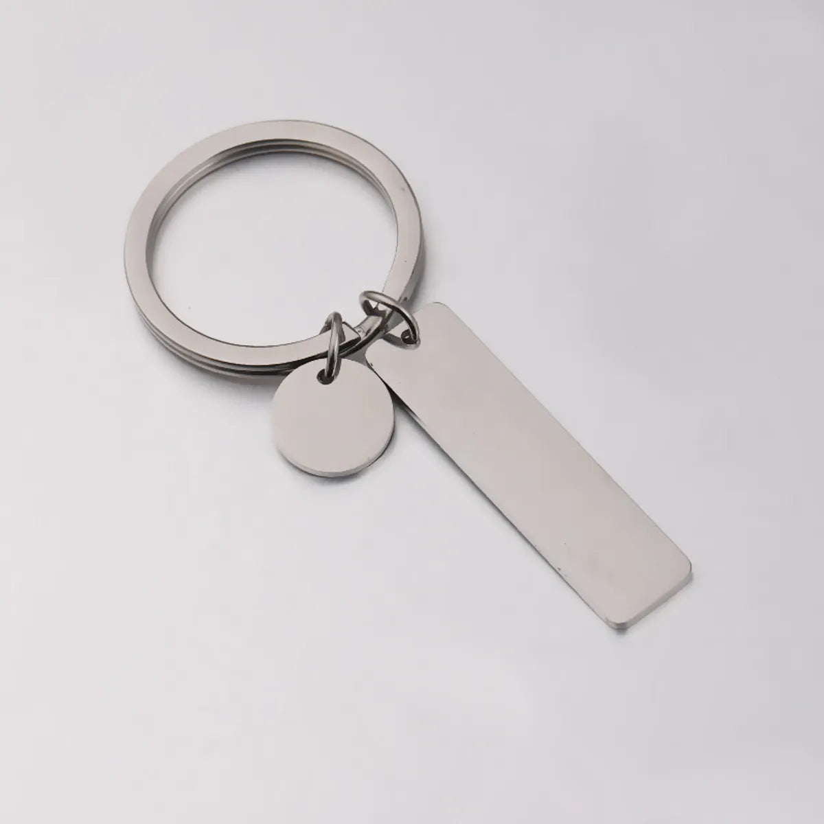 Simple Style Round Rectangle 304 Stainless Steel Polishing Plating None Unisex Bag Pendant Keychain