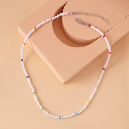 Simple Style Round Resin Beaded Necklace