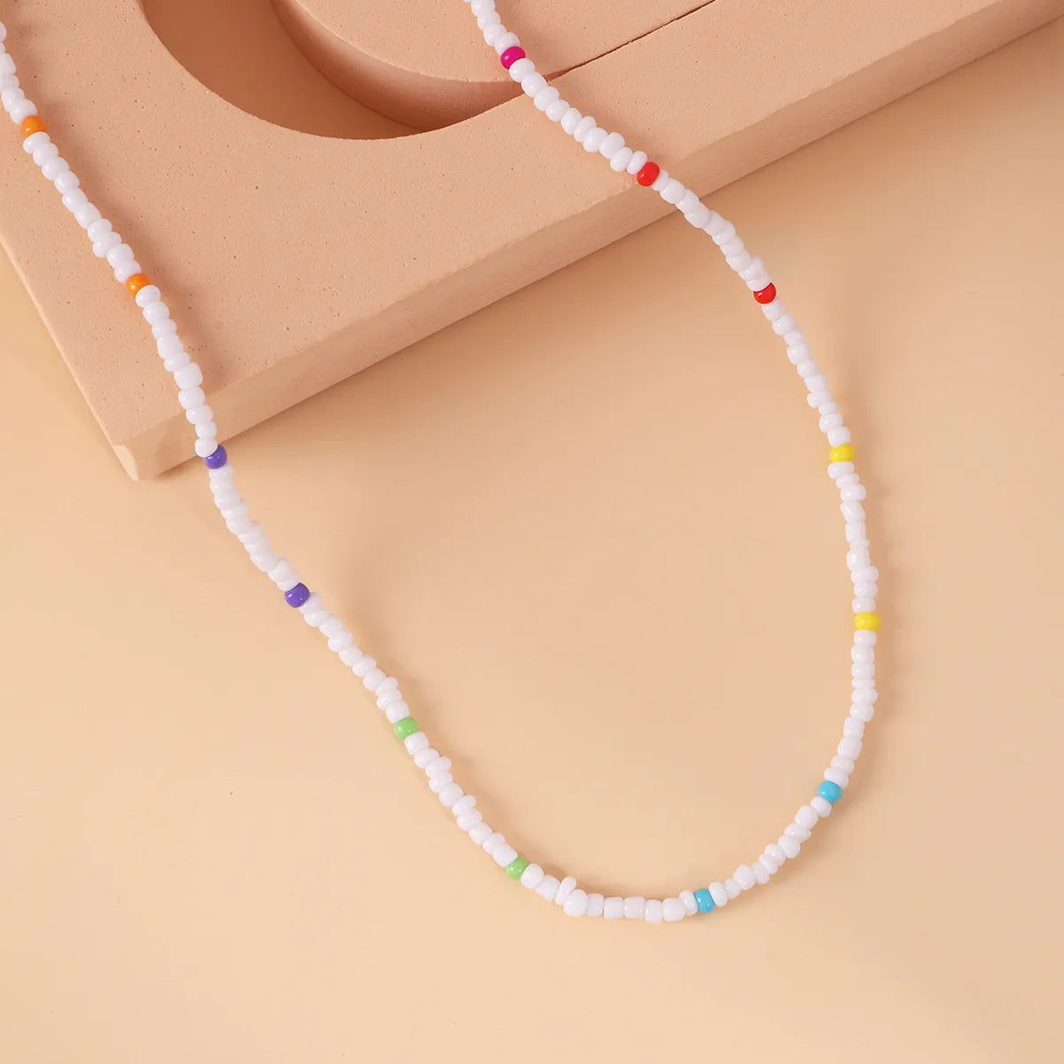 Simple Style Round Resin Beaded Necklace