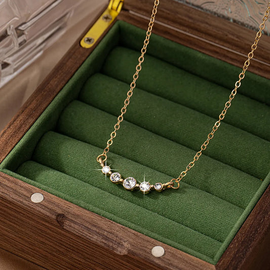 Simple Style Round Rhinestones Alloy Zinc Wholesale Necklace