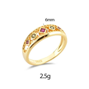 Simple Style Round Rhombus Sterling Silver Plating Inlay Zircon 18k Gold Plated White Gold Plated Rings