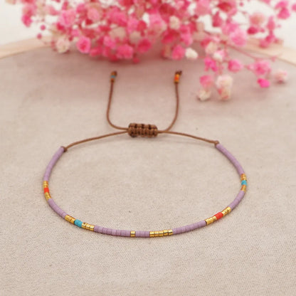 Simple Style Round Seed Bead Rope Wholesale Bracelets