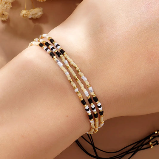 Simple Style Round Seed Bead Rope Wholesale Bracelets