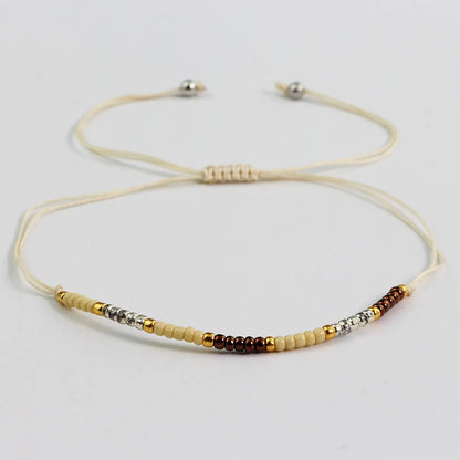 Simple Style Round Seed Bead Rope Wholesale Drawstring Bracelets