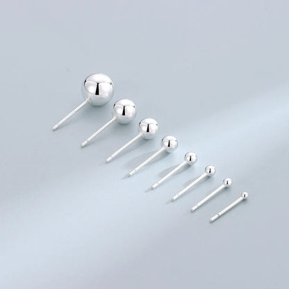 Simple Style Round Silver Plating Ear Studs 1 Pair