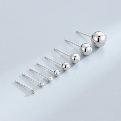 Simple Style Round Silver Plating Ear Studs 1 Pair