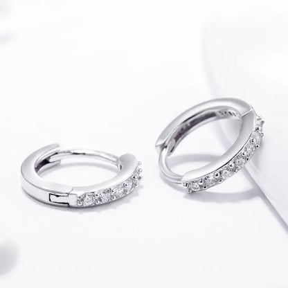 Simple Style Round Silver Plating Inlay Zircon Earrings 1 Pair