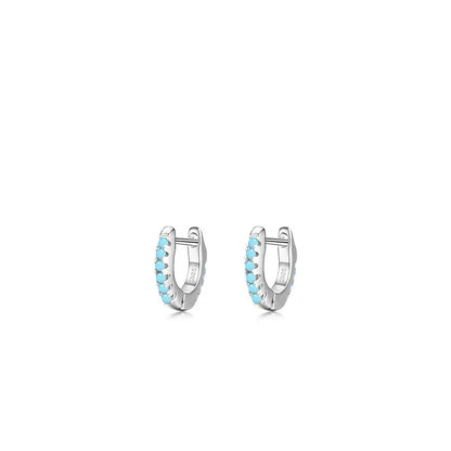 1 Pair Simple Style Round Silver Plating Inlay Zircon Earrings