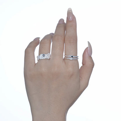 Simple Style Round Silver Plating Inlay Zircon Open Ring 1 Piece