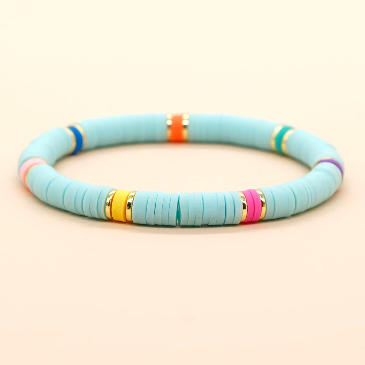 Simple Style Round Soft Clay Beaded Women's Bracelets