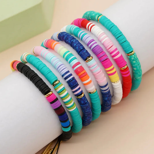 Simple Style Round Soft Clay Drawstring Women'S Bracelets