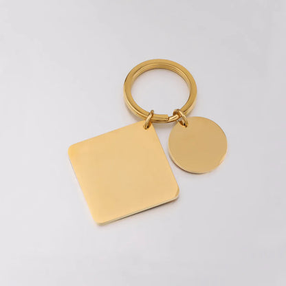 Simple Style Round Square Stainless Steel None Unisex Bag Pendant Keychain