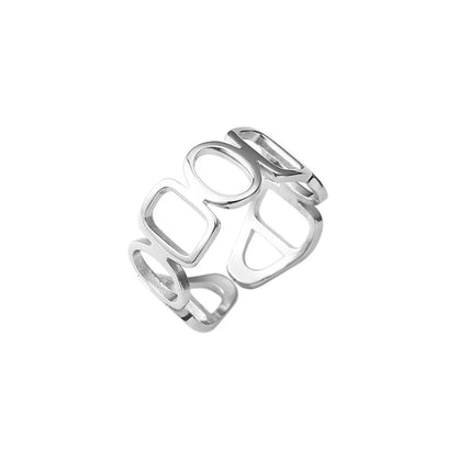 Simple Style Round Square Sterling Silver Polishing Rings