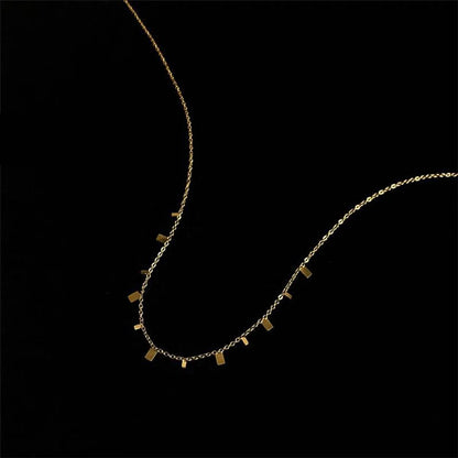 Simple Style Round Square Water Droplets Titanium Steel Plating 18k Gold Plated Necklace