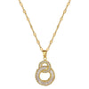 Simple Style Round Titanium Steel Copper Inlay Zircon Pendant Necklace