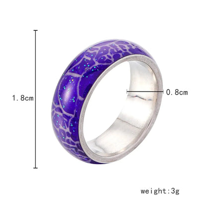 Simple Style Round 304 Stainless Steel Luminous Epoxy 18K Gold Plated White Gold Plated Women'S Rings