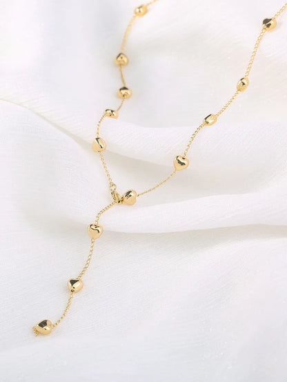 Simple Style Round Stainless Steel Pearl Inlay Zircon Necklace