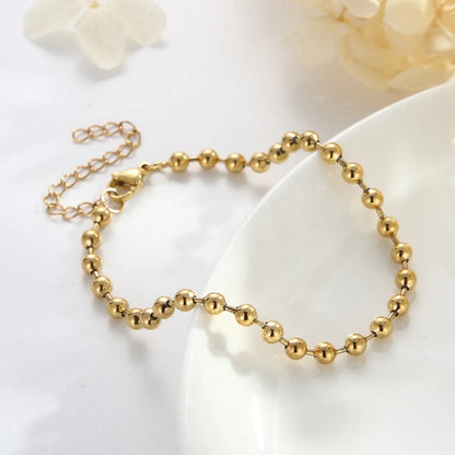 Simple Style Round Stainless Steel Plating 18k Gold Plated Bracelets