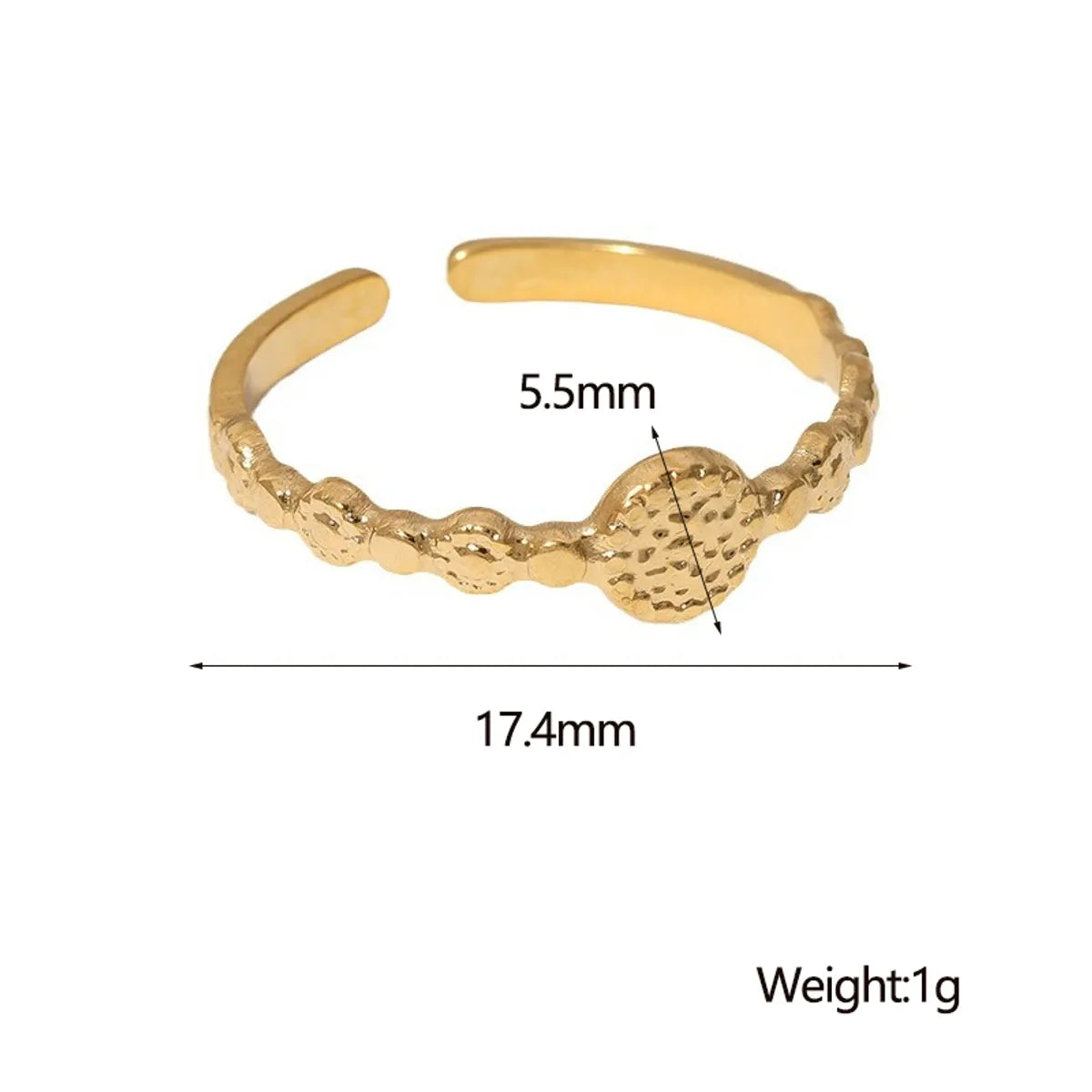 Simple Style Round Stainless Steel Plating 18k Gold Plated Open Rings