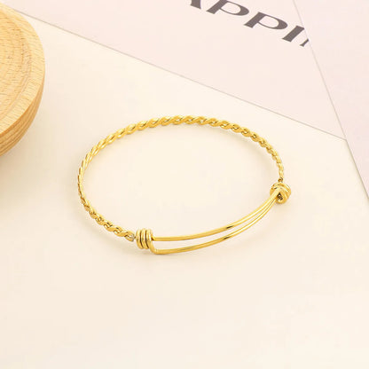 Simple Style Round Stainless Steel Plating Bangle